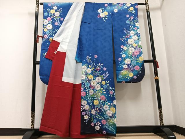 平和屋着物●豪華振袖 辻が花 絞り 暈し染め 金通し地 正絹 逸品 AABF8097ph