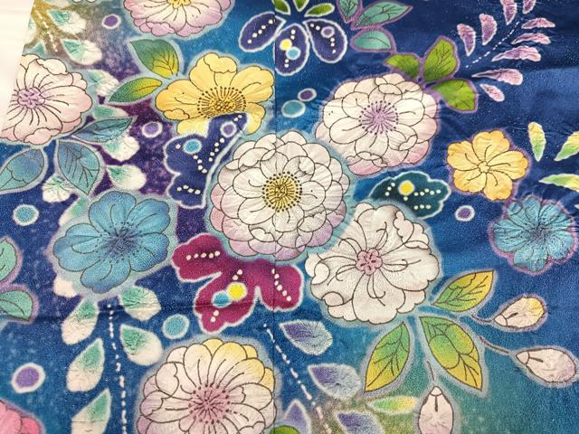 平和屋着物●豪華振袖 辻が花 絞り 暈し染め 金通し地 正絹 逸品 AABF8097ph