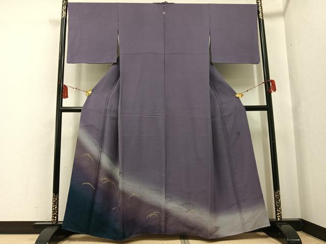 平和屋着物●染色の魔術師 染乃座・大久保玄才 そめのざ玄才 色留袖 雪芝文 暈し染め 金糸 正絹 逸品 AABF8098ph