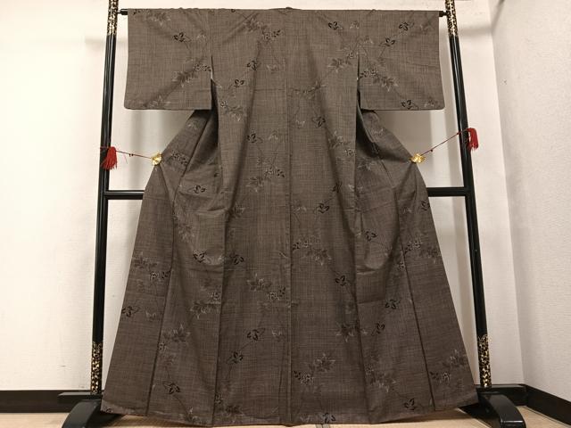 平和屋着物●本場大島紬 一元絣 枝花文 正絹 逸品 AABF8110ph