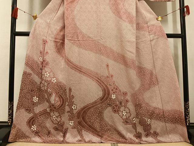 平和屋着物●訪問着 総絞り 草花文 金彩 正絹 逸品 AABF8116ph