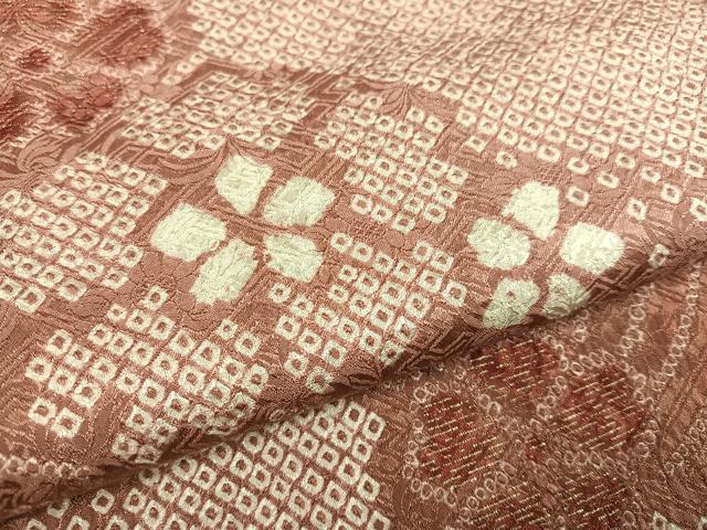 平和屋着物●訪問着 総絞り 草花文 金彩 正絹 逸品 AABF8116ph