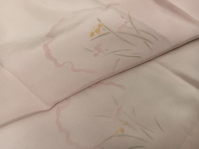 平和屋着物●長襦袢 無双仕立て 雪輪草花文 暈し染め 正絹 逸品 未使用 AABF8119ph