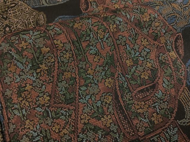 平和屋着物●本場大島紬 カタス9マルキ 誰が袖花文 正絹 逸品 未使用 AABF8120ph