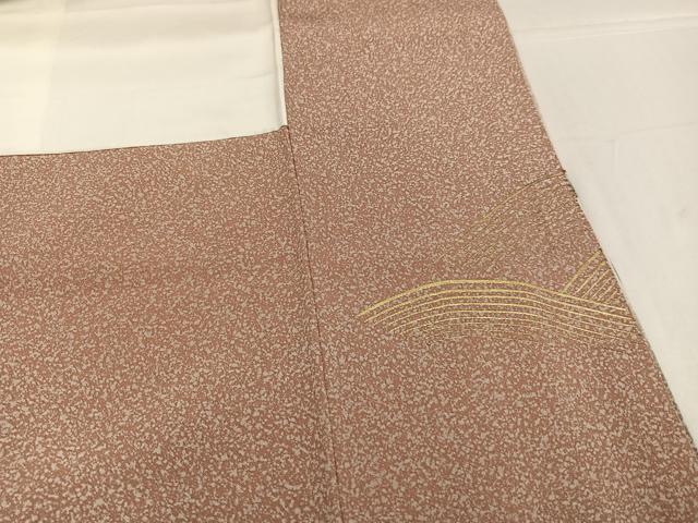 平和屋着物●訪問着 群鶴浜松枝花文 暈し染め 金彩 正絹 逸品 AABF8122ph