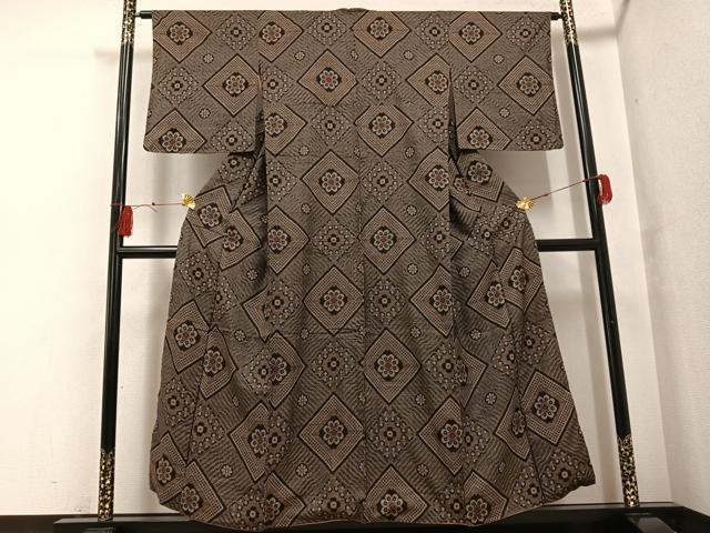 平和屋着物●本場大島紬 龍郷絣 正絹 逸品 AABF8130ph