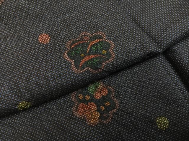 平和屋着物●訪問着 本場大島紬 一元7マルキ 絞り 草花文 正絹 逸品 AABF8142ph