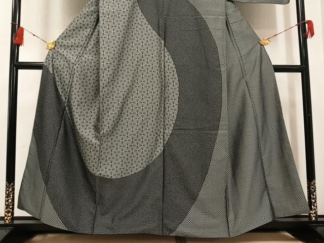 平和屋着物●お召 訪問着 舞蝶流線文 正絹 逸品 AABF8150ph