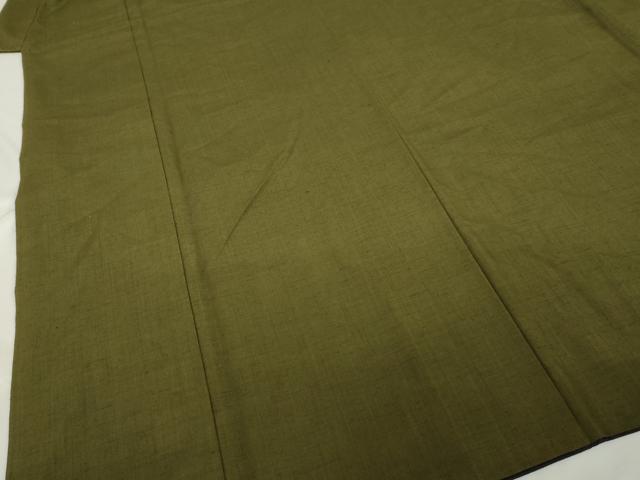 平和屋着物●男性 紬 アンサンブル 色無地 璃寛茶色 正絹 逸品 AABF8165ck