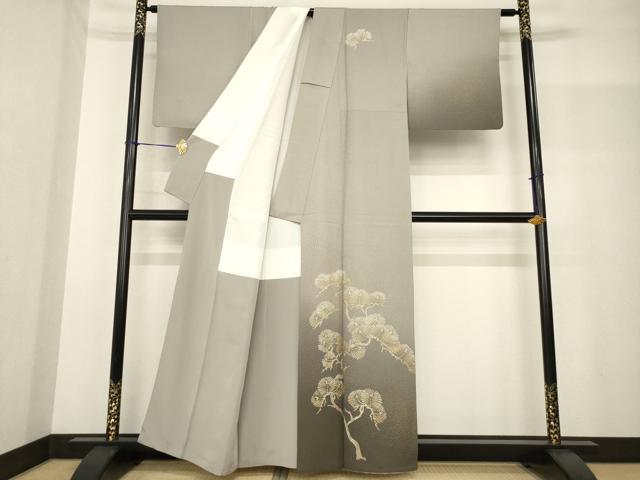 平和屋着物●金彩友禅 卓越技能者・名工・和田光正 訪問着 夢蒔絵 松 暈し染め 金彩 正絹 逸品 AABF8176ck