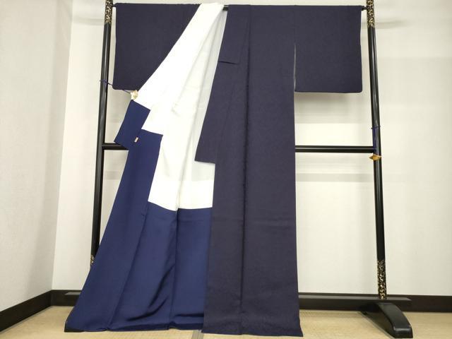 平和屋着物●藍染工房・こんや 全国阿波藍染染織作家協会会員 松本輝夫 色無地 黒紅色 ますいわ屋扱い ロング丈 正絹 逸品 AABF8197ck