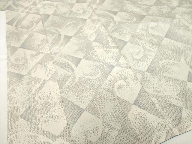 平和屋着物●本場大島紬 白大島 カタス7マルキ 割付き文 正絹 逸品 AABF8212ck