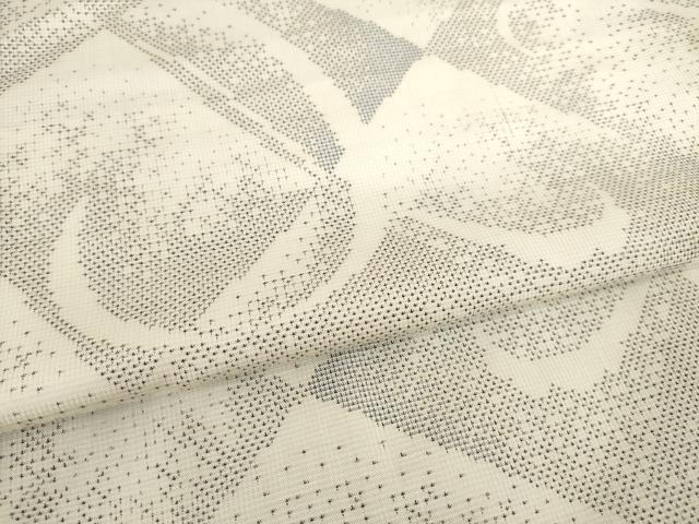 平和屋着物●本場大島紬 白大島 カタス7マルキ 割付き文 正絹 逸品 AABF8212ck