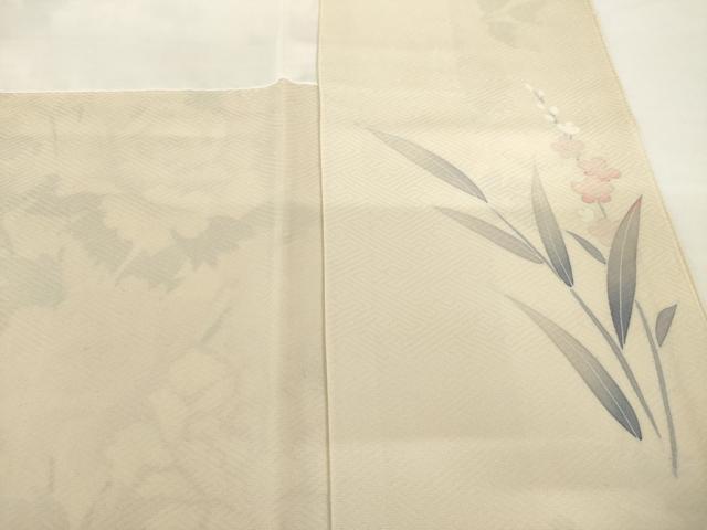 平和屋着物●訪問着 友禅 草花文 暈し染め 金彩 正絹 逸品 AABF8216ck
