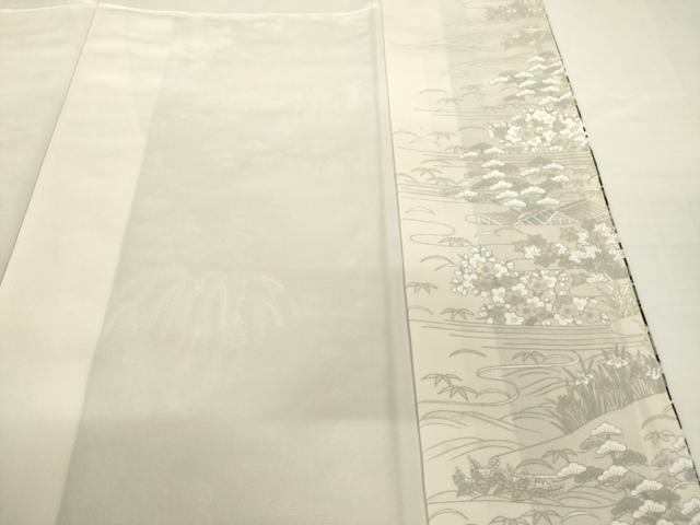 平和屋着物●訪問着 中国三大刺繍 汕頭刺繍 スワトウ刺繍 人物風景花文 暈し染め 金糸 健勝苑扱い 正絹 逸品 AABF8224ck