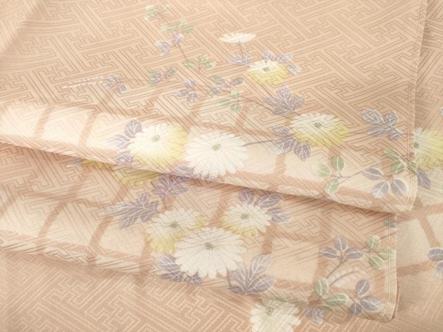 平和屋着物●長襦袢 無双仕立て 枝花文 正絹 逸品 未使用 AABF8234ck