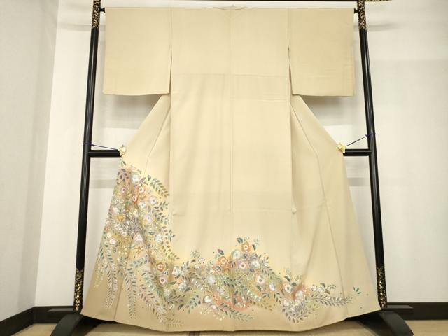 平和屋着物●色留訪問着 辻が花 舞花文 暈し染め 金銀彩 さが美扱い 正絹 逸品 AABF8237ck