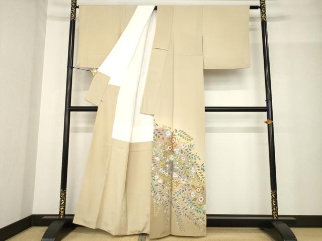 平和屋着物●色留訪問着 辻が花 舞花文 暈し染め 金銀彩 さが美扱い 正絹 逸品 AABF8237ck