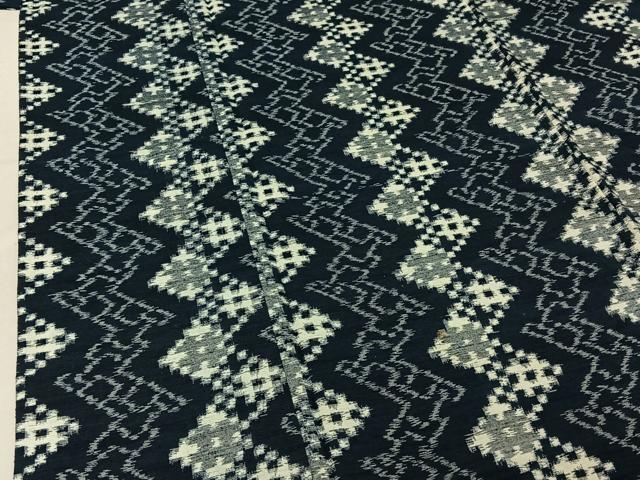 平和屋着物▽上質な紬 単衣 幾何学文様 正絹 逸品 AABF8286jh
