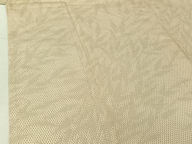 平和屋着物▽本塩沢 単衣 草葉文 正絹 逸品 AABF8292jh
