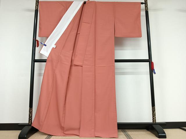 平和屋着物▽色無地 単衣 桃色 洗える着物 AABF8293jh