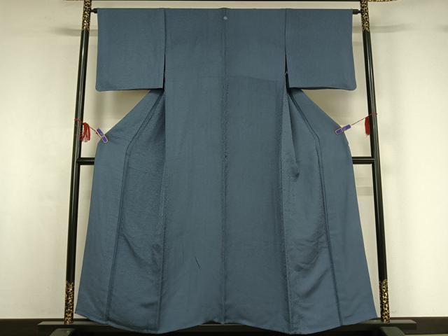 平和屋着物▽上質な色無地 単衣 草花地紋 薄縹色 正絹 逸品 AABF8297jh