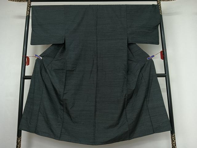 平和屋着物▽男性 紬 単衣 蚊絣 正絹 逸品 AABF8300jh
