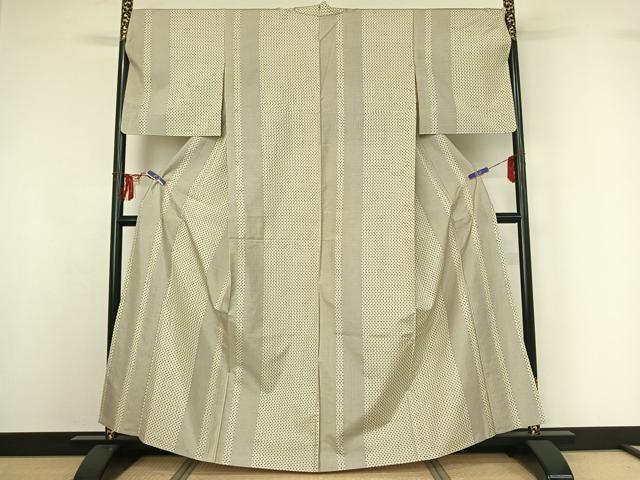 平和屋着物▽東郷織物謹製 本場大島紬 単衣 間道 正絹 逸品 AABJ5792ck