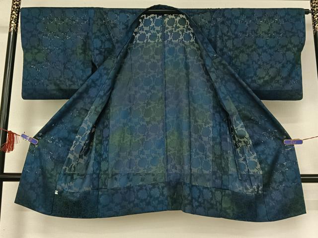 平和屋着物▽道行コート スリーシーズン 春夏秋 塵除け 草花文 暈し染め 正絹 逸品 AABF8306jh