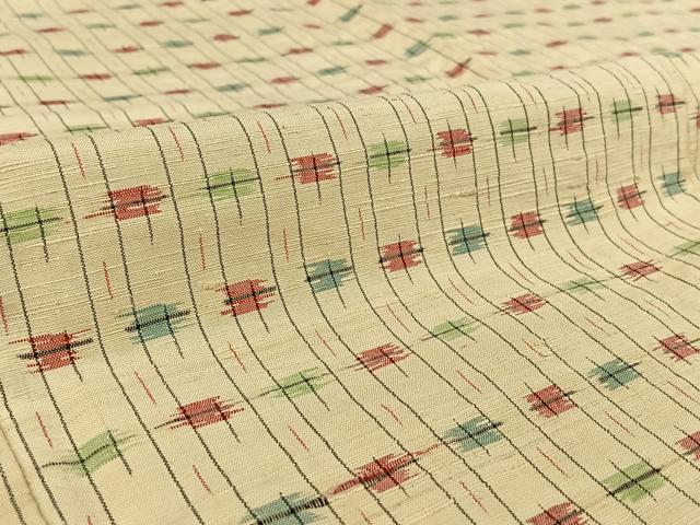 平和屋着物▽上質な紬 単衣 縞 正絹 逸品 AABF8315jh