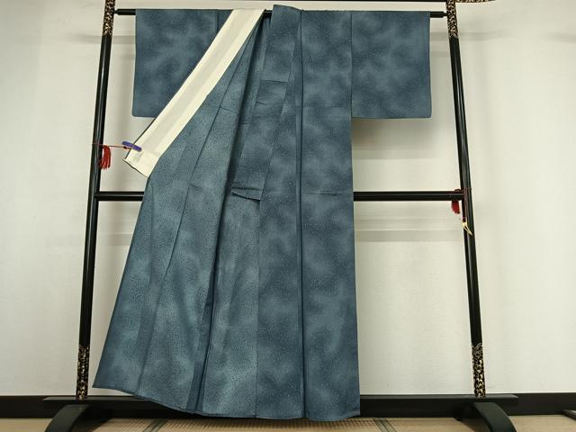 平和屋着物▽上質な小紋 単衣 霞文 暈し染め 正絹 逸品 AABF8319jh