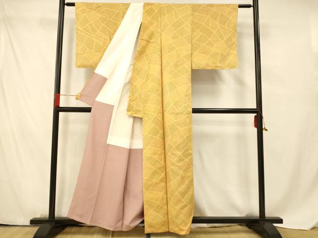 平和屋着物■上質な紬 切り嵌め文様 正絹 逸品 未使用 AABF8378fw