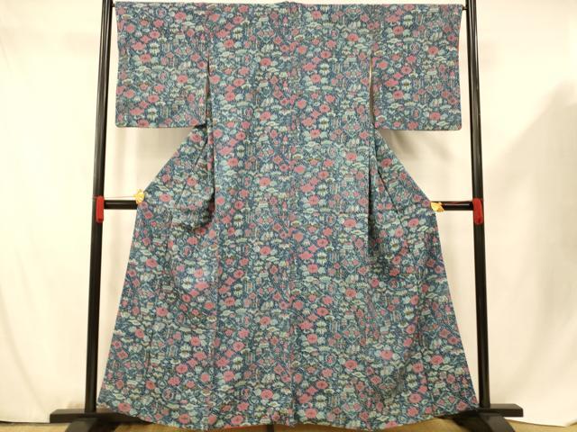 平和屋着物■上質な小紋 松竹梅 魚 正絹 逸品 AABF8410fw