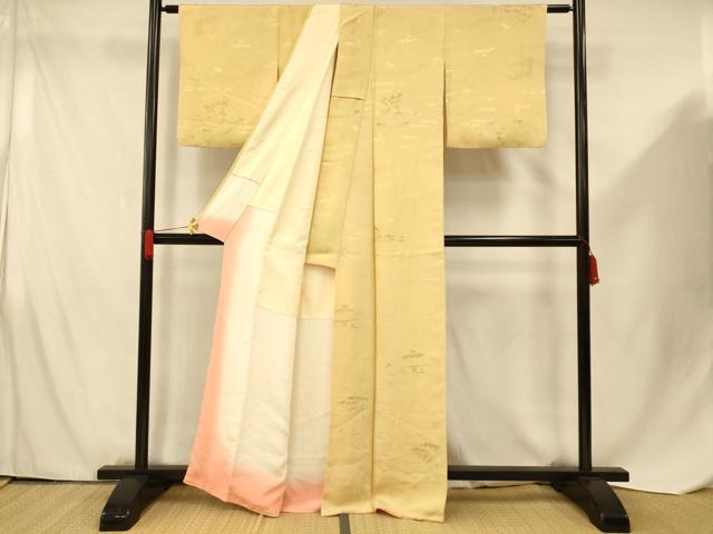 平和屋着物■上質な小紋 地紋起こし 風景文 正絹 逸品 AABF8412fw