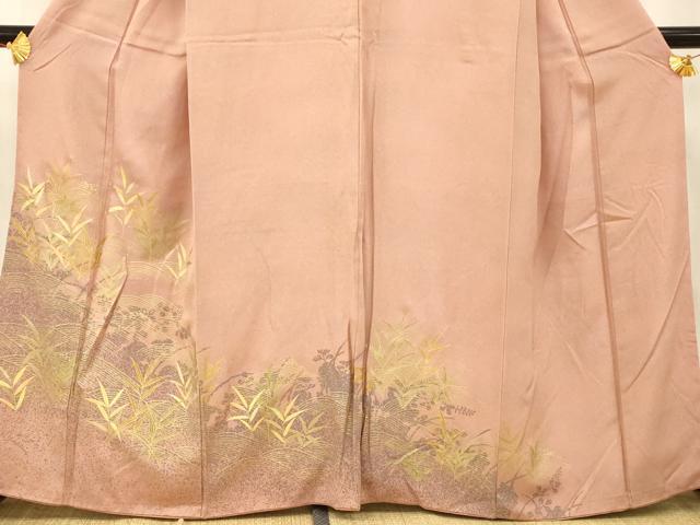 平和屋着物■訪問着 草葉流水文 暈し染め 金彩 正絹 逸品 AABF8484fw