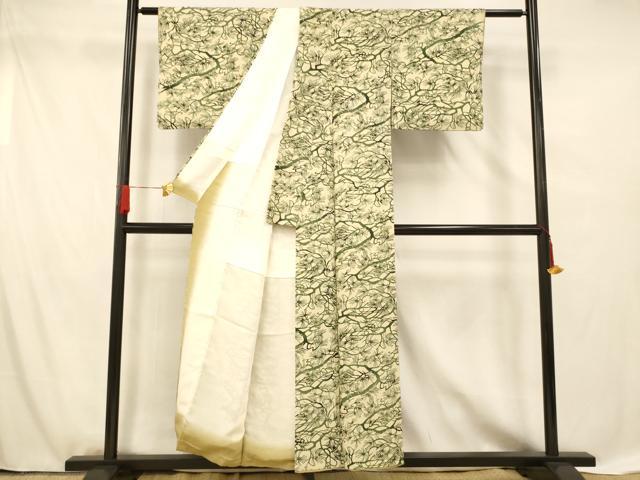 平和屋着物■上質な小紋 型染め 松文 正絹 逸品 AABF8487fw