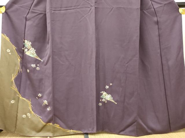 平和屋着物■訪問着 枝梅扇子文 金銀彩 正絹 逸品 AABF8494fw