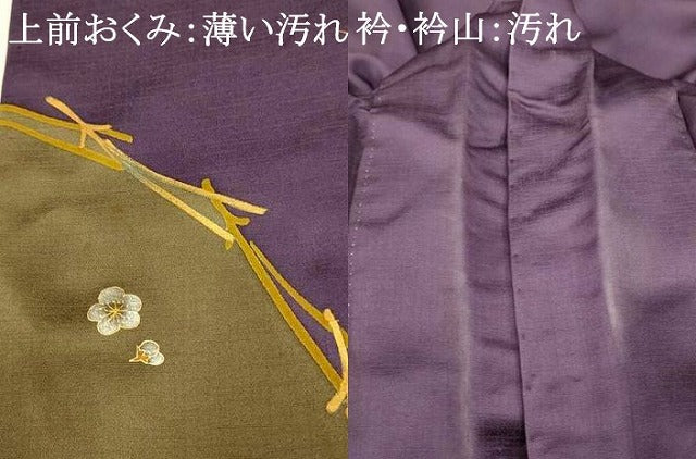 平和屋着物■訪問着 枝梅扇子文 金銀彩 正絹 逸品 AABF8494fw