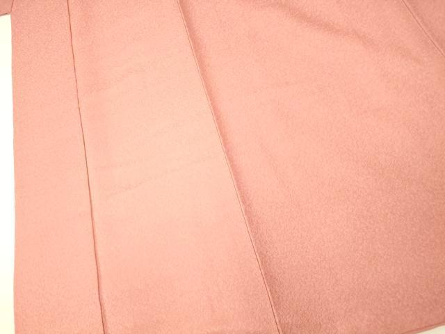 平和屋着物■上質な色無地 霞地紋 珊瑚色 正絹 逸品 AABF8503fw