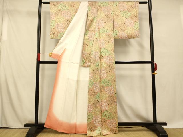 平和屋着物■上質な小紋 切嵌葵文 正絹 逸品 AABF8505fw