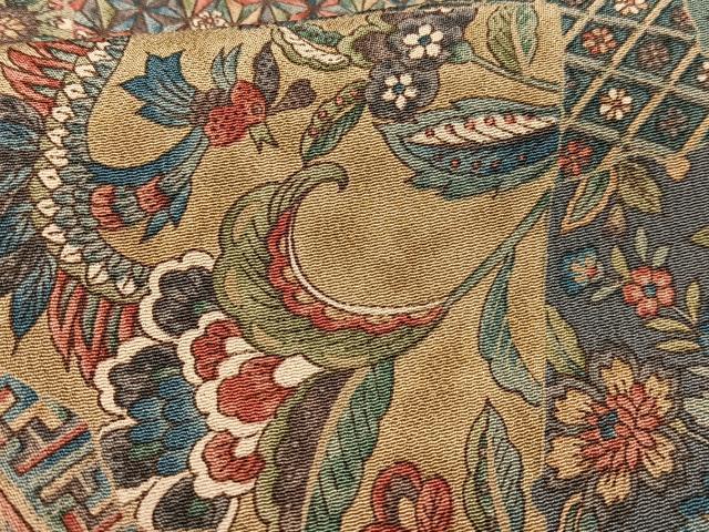 平和屋着物■上質な小紋 更紗花鳥文 正絹 逸品 AABF8524oa