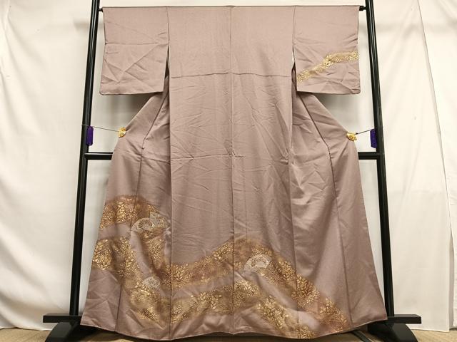 平和屋着物■中国三大刺繍 汕頭刺繍 スワトウ刺繍 訪問着 扇面草花文 暈し染め 金彩 正絹 逸品 AABF8546oa