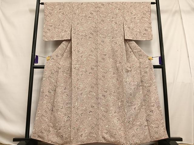 平和屋着物■上質な小紋 草花文 正絹 逸品 AABF8578oa