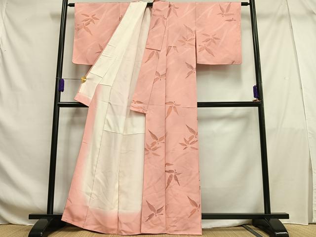 平和屋着物■上質な小紋 地紋起こし 枝葉文 正絹 逸品 未使用 AABF8594oa