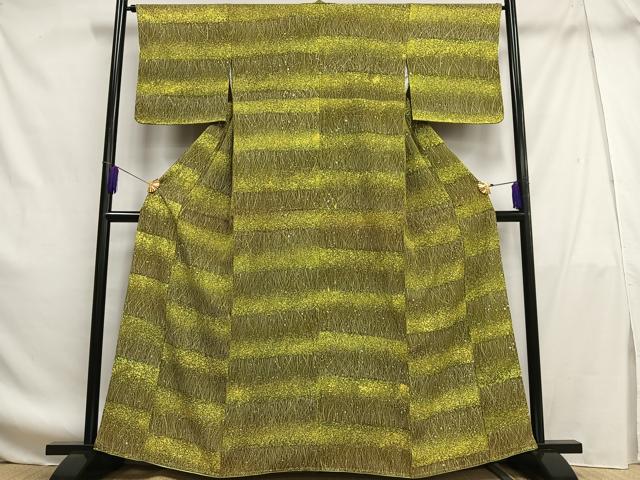 平和屋着物■上質な小紋 横段草花文 正絹 逸品 未使用 AABF8609oa