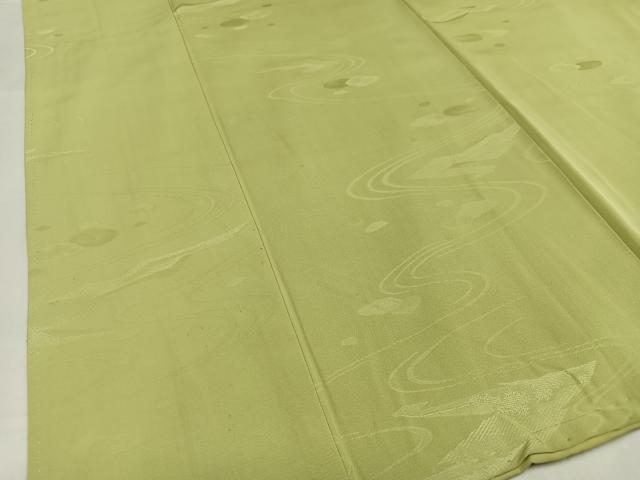 平和屋着物■上質な色無地 流水地紋 枯れ草色 正絹 逸品 AABF8611oa