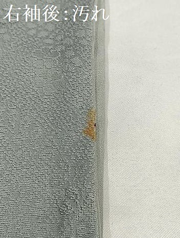平和屋着物■上質な色無地 草花地紋 灰青色 正絹 逸品 AABF8614oa