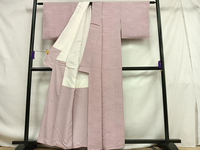 平和屋着物■上質な色無地 吉祥菱地紋 石竹色 正絹 逸品 AABF8624oa