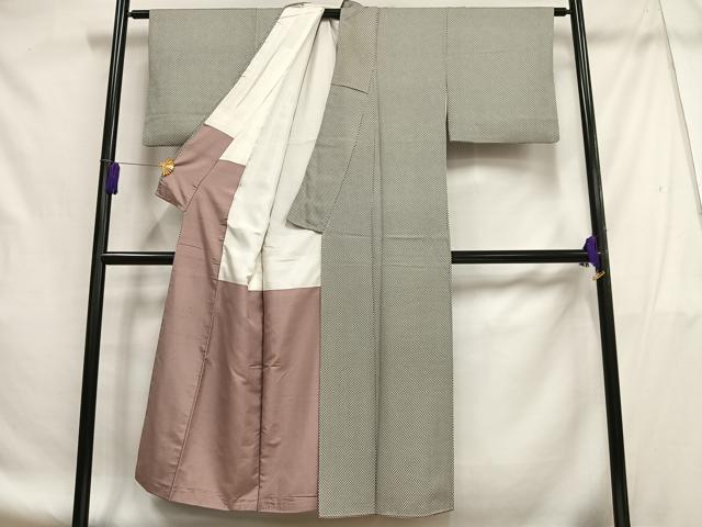 平和屋着物■上質な小紋 幾何学文様 正絹 逸品 AABF8645oa