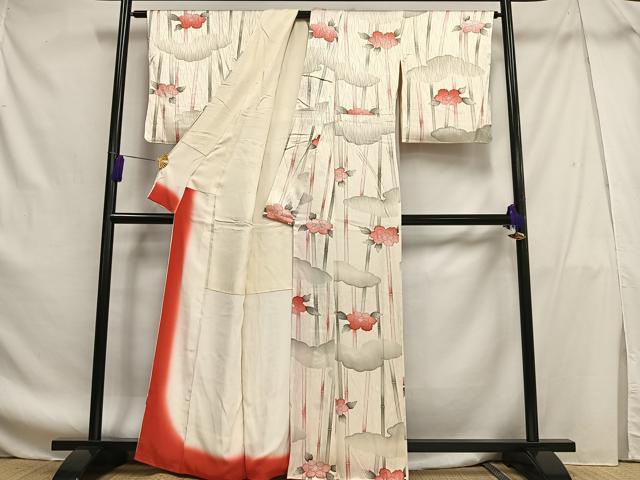 平和屋着物■上質な小紋 花竹文 正絹 逸品 AABF8650oa